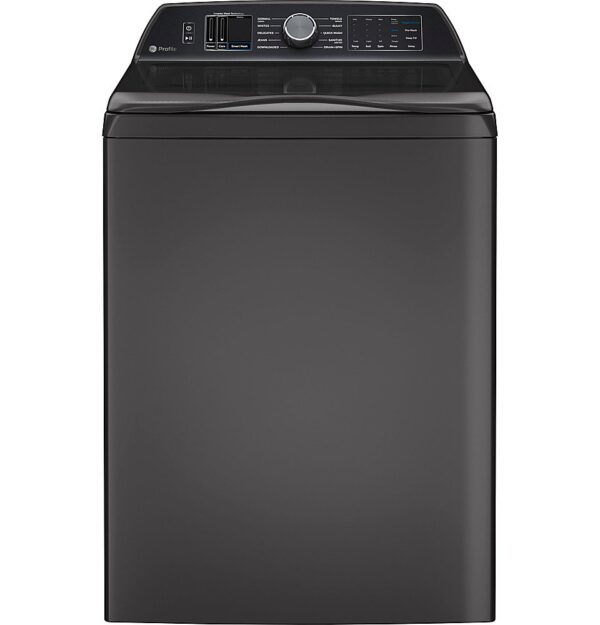 GE Profile - 5.4 Cu Ft High Efficiency Smart Top Load Washer with Smarter Wash Technology, Easier Reach & Direct Drive Motor - Diamond Gray